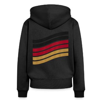 Allemagne Allemagne Allemand GER Almanya Alemania - Sweat à capuche zippé Premium bio Femme - noir - Dos - Julia (174cm)