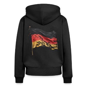 Allemagne Allemagne Allemand GER Almanya Alemania - Sweat à capuche zippé Premium bio Femme - noir - Dos - Julia (174cm)