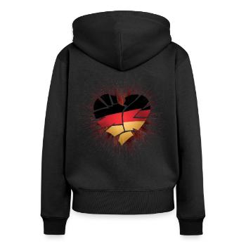 Allemagne Allemagne Allemand GER Almanya Alemania - Sweat à capuche zippé Premium bio Femme - noir - Dos - Julia (174cm)