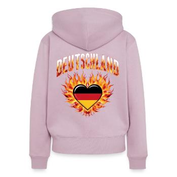 Allemagne Allemagne Allemand GER Almanya Alemania - Sweat à capuche zippé Premium bio Femme - rose poudré - Dos - Julia (174cm)