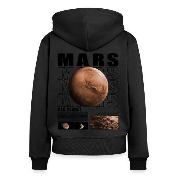 Mars Planet Space Cosmology Astrophysics - Women's Premium Organic Zip Hoodie - black - Back - Julia (174cm)