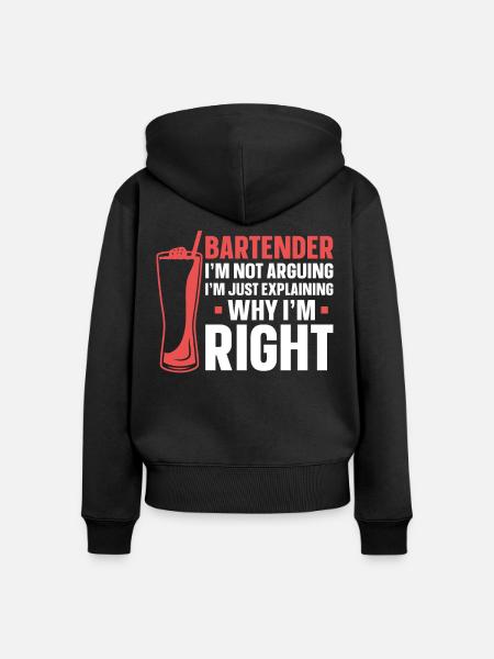 Bartender Mixologist Bartender I'm - Frauen Premium Bio Zip Hoodie - Schwarz