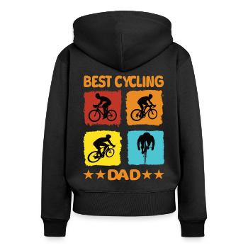 Best Cycling Dad - Women's Premium Organic Zip Hoodie - black - Back - Julia (174cm)