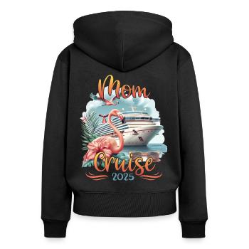 Mom Cruise 2025 - Frauen Premium Bio Zip Hoodie - Schwarz - Hinten - Julia (174cm)