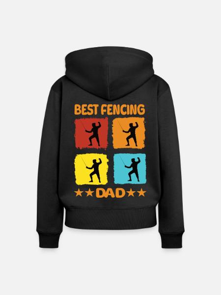 Best Fencing Dad - Frauen Premium Bio Zip Hoodie - Schwarz