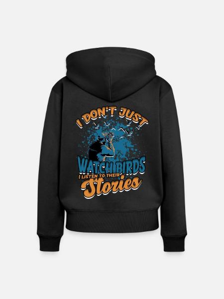 Vogelbeobachtung Ornithologe - Frauen Premium Bio Zip Hoodie - Schwarz