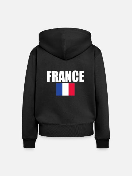Frankreich - Frauen Premium Bio Zip Hoodie - Schwarz