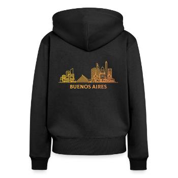 buenos aires argentina - Frauen Premium Bio Zip Hoodie - Schwarz - Hinten - Julia (174cm)