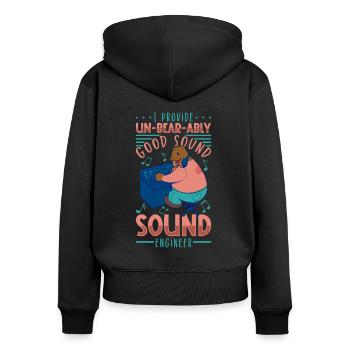 Powerful sound - sound engineer - Women's Premium Organic Zip Hoodie - black - Back - Julia (174cm)