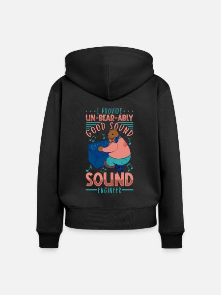 Bärenstarker Sound - Tontechniker - Frauen Premium Bio Zip Hoodie - Schwarz