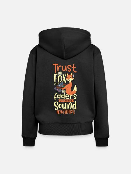Fuchs am Mischpult - Tontechniker - Frauen Premium Bio Zip Hoodie - Schwarz
