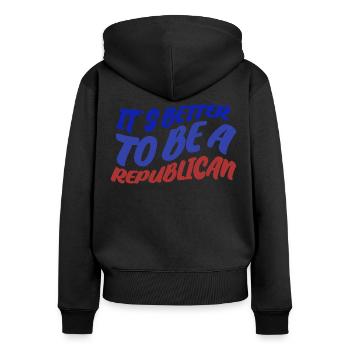 Republican Conservative Republicans - Women's Premium Organic Zip Hoodie - black - Back - Julia (174cm)
