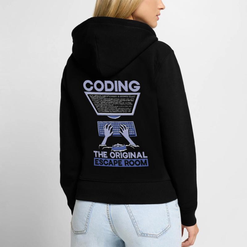 Programmierer Informatiker Computer Nerd Geschenk Frauen Premium Bio Zip Hoodie