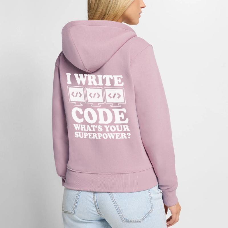 Programmierer Informatiker Computer Nerd Geschenk Frauen Premium Bio Zip Hoodie