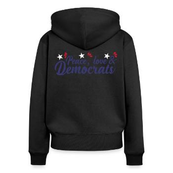 Élections démocratiques Démocratie Démocrate - Sweat à capuche zippé Premium bio Femme - noir - Dos - Julia (174cm)