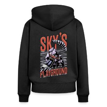 Paragliding Paraglider Gleiter - Frauen Premium Bio Zip Hoodie - Schwarz - Hinten - Julia (174cm)