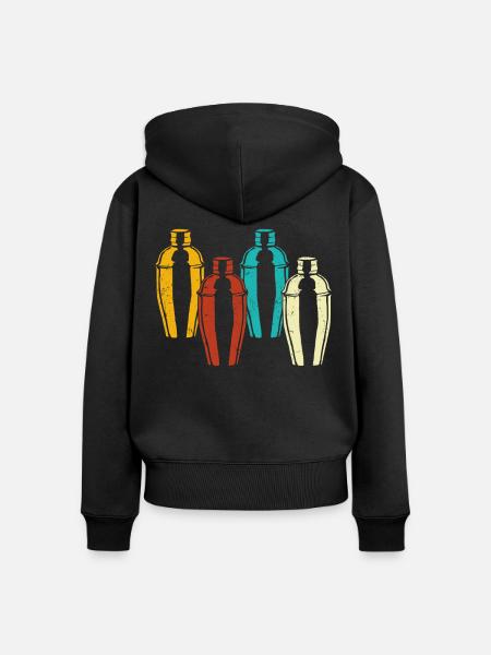 Bartender Mixologist Retro - Frauen Premium Bio Zip Hoodie - Schwarz