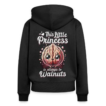 Walnut Allergy Allergic To Walnuts - Women's Premium Organic Zip Hoodie - black - Back - Julia (174cm)