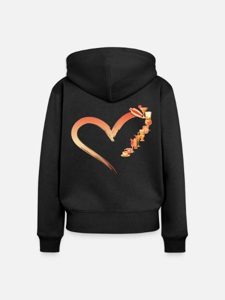 Bartender Mixologist Heart - Frauen Premium Bio Zip Hoodie - Schwarz
