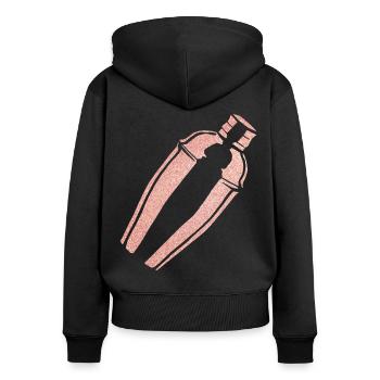Bartender Mixologist Shaker - Frauen Premium Bio Zip Hoodie - Schwarz - Hinten - Julia (174cm)