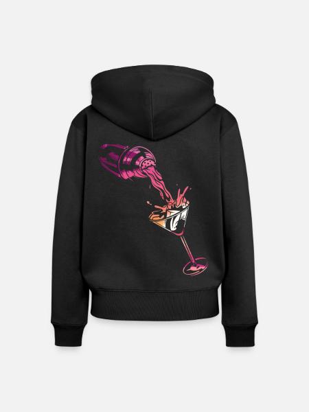 Bartender Mixologist Shaker Sunset - Frauen Premium Bio Zip Hoodie - Schwarz