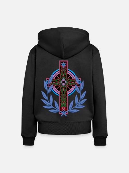 Kreuz Kreuze Kruzifix - Frauen Premium Bio Zip Hoodie - Schwarz