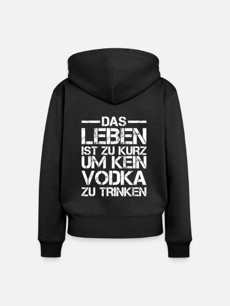 Vodka - Frauen Premium Bio Zip Hoodie - Schwarz