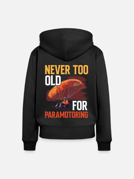 Flugschirm motorschirm paramotoring - Frauen Premium Bio Zip Hoodie - Schwarz