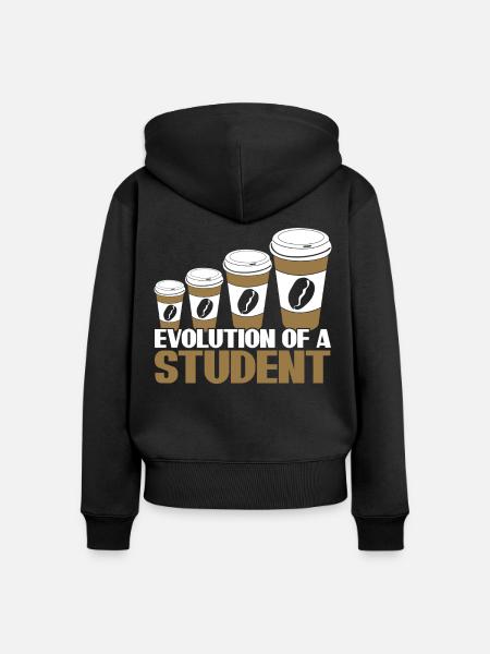 Students Coffee Student - Frauen Premium Bio Zip Hoodie - Schwarz