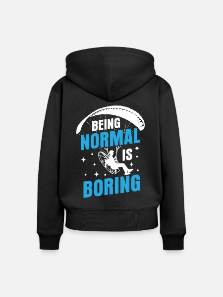 Flugschirm motorschirm paramotoring - Frauen Premium Bio Zip Hoodie - Schwarz