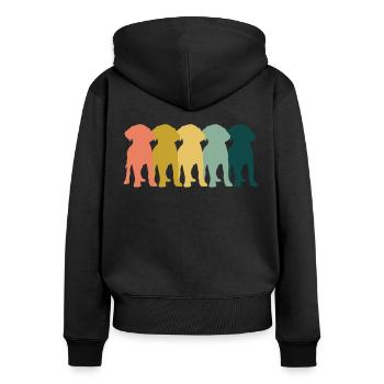 Golden Retriever - Frauen Premium Bio Zip Hoodie - Schwarz - Hinten - Julia (174cm)