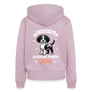 Braque d'Auvergne Mama - Frauen Premium Bio Zip Hoodie - Altrosa - Hinten - Julia (174cm)