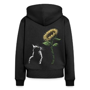 Best Cat Abuela Ever - Women's Premium Organic Zip Hoodie - black - Back - Julia (174cm)