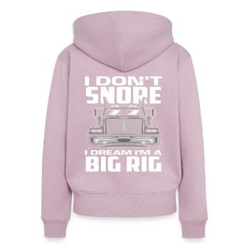 Ronflement d’un camionneur - Sweat à capuche zippé Premium bio Femme - rose poudré - Dos - Julia (174cm)