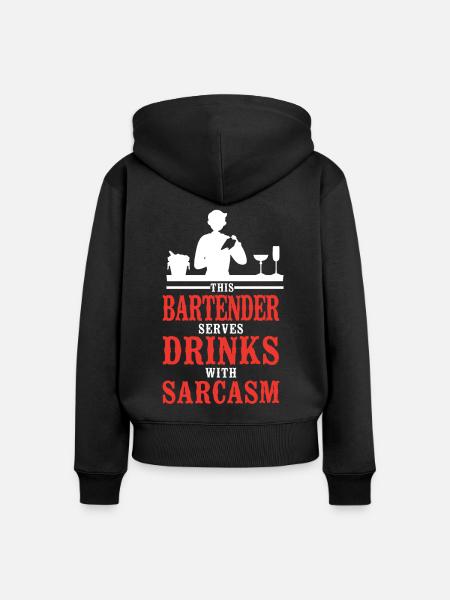 Bartender Mixologist This - Frauen Premium Bio Zip Hoodie - Schwarz