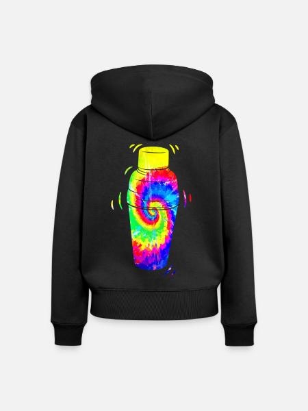 Bartender Mixologist Tie Dye - Frauen Premium Bio Zip Hoodie - Schwarz