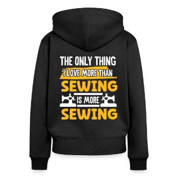 Schneider Only Thing Love plus que la couture Nähen - Sweat à capuche zippé Premium bio Femme - noir - Dos - Julia (174cm)
