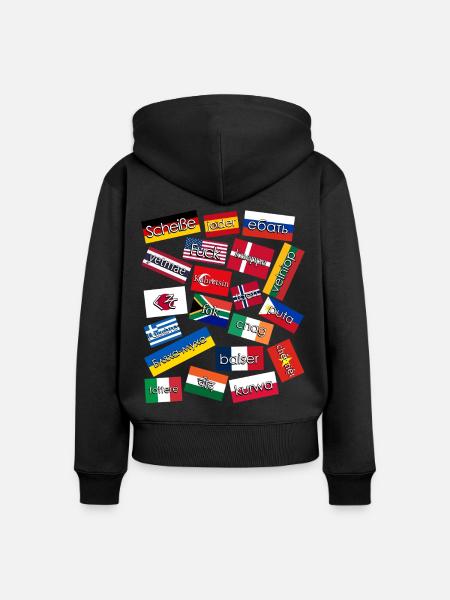 Grumpy Curse Words - Frauen Premium Bio Zip Hoodie - Schwarz