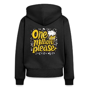One Million Beers Please Design pour les amateurs de bière - Sweat à capuche zippé Premium bio Femme - noir - Dos - Julia (174cm)