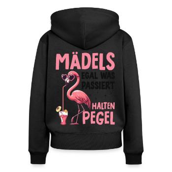 Les filles, peu importe ce qui se passe Maintenir les niveaux - Sweat à capuche zippé Premium bio Femme - noir - Dos - Julia (174cm)