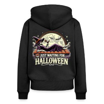 Witches' holiday: pure relaxation - Women's Premium Organic Zip Hoodie - black - Back - Julia (174cm)