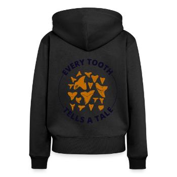 Haifischzähne Sammler Fossilienjagd Paläontologie - Frauen Premium Bio Zip Hoodie - Schwarz - Hinten - Julia (174cm)