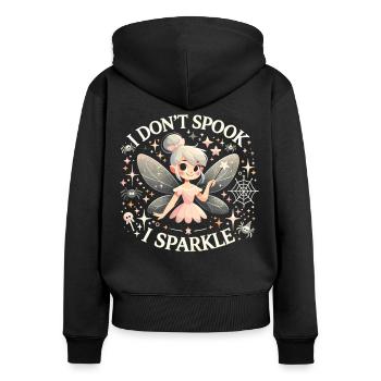 T-shirt fée d’Halloween pour filles - Sweat à capuche zippé Premium bio Femme - noir - Dos - Julia (174cm)