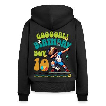 10th Birthday Football - Women's Premium Organic Zip Hoodie - black - Back - Julia (174cm)