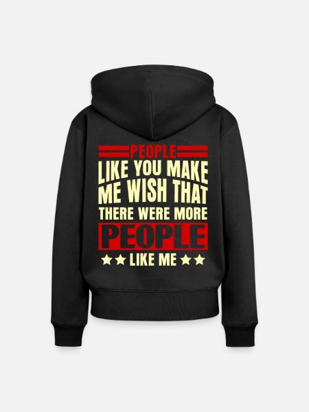 Misanthrope Grumpy Middle Finger - Frauen Premium Bio Zip Hoodie - Schwarz