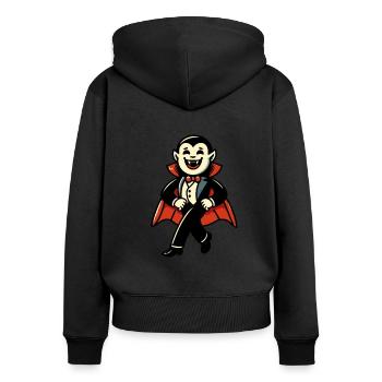 Rétro Vintage Style Halloween Costume Décoration Vampire - Sweat à capuche zippé Premium bio Femme - noir - Dos - Julia (174cm)