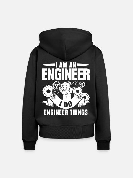 Engineer Engineering - Frauen Premium Bio Zip Hoodie - Schwarz