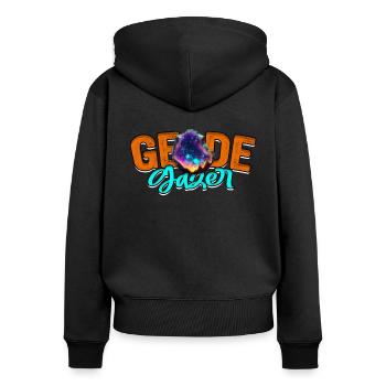 Geologie Geologe Geowissenschaft Geode Gazer - Frauen Premium Bio Zip Hoodie - Schwarz - Hinten - Julia (174cm)