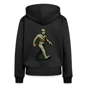 Rétro momie Style Vintage Halloween Costume Décoration - Sweat à capuche zippé Premium bio Femme - noir - Dos - Julia (174cm)