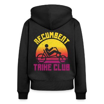 Funny Bike Sport Cycling Recumbent Bike - Frauen Premium Bio Zip Hoodie - Schwarz - Hinten - Julia (174cm)